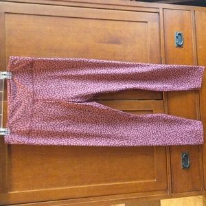 Lands' End, Size XL leggings, Maroon Leopard Print.